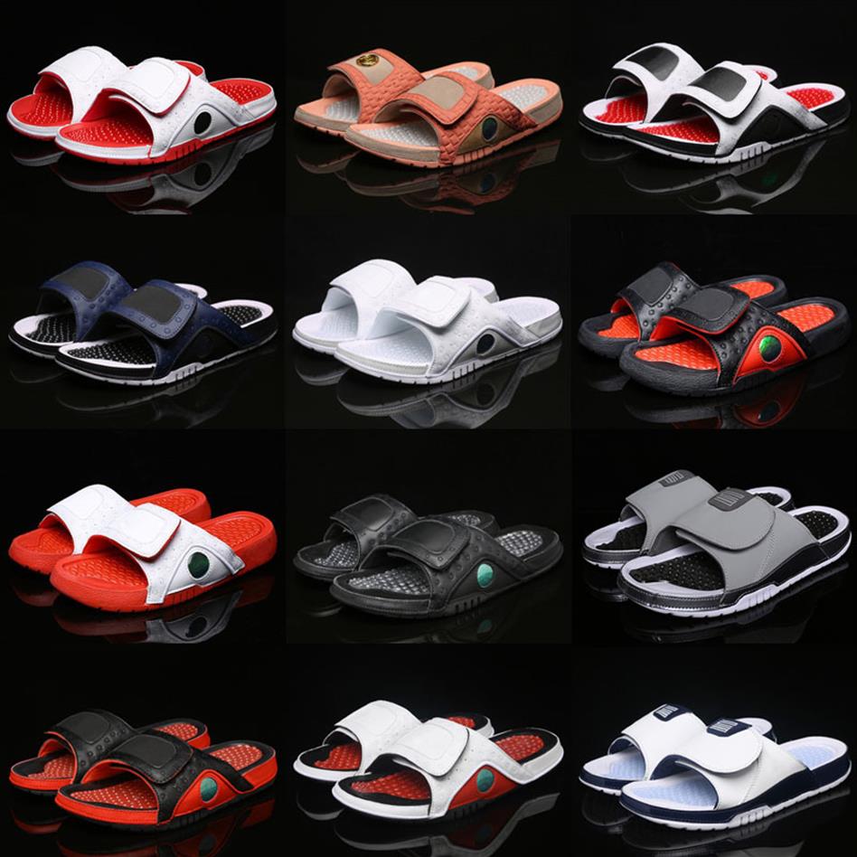 

Quality High Jumpman 13 11 Hydro Slippers Women Men 13s Chicago Gym Red Black Slides Slippers Summer Beach Casual Fashion Sandals 3148, As photo 2