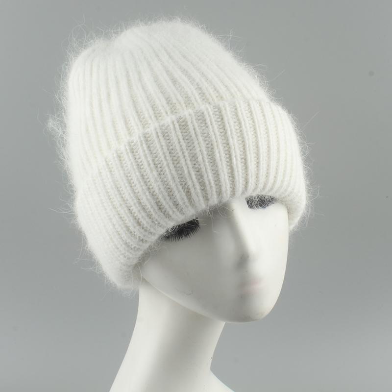 

Berets Fashion 70% Fur Knitted Beanie Winter Hats For Women Luxury Hat Thick Warm Wool Skullies BeaniesBerets BeretsBerets, White