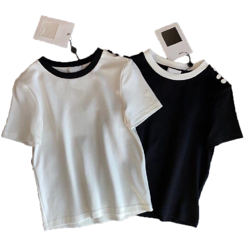 

SS Wholesale Classic Fashion High Quality Knitted Womens Polo Tees Sleeve T-shirt Comfortable Aand Breathable Summer Street Beach Casual Women T-shirt Asian Size -XL, White