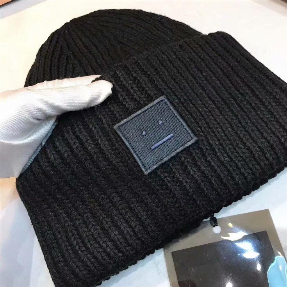 

Women's Men's Hat Wool Blended Knit Wool Smiley Face Hat Couple Models Multi-color OptionalA3 beanie LJ201221236n