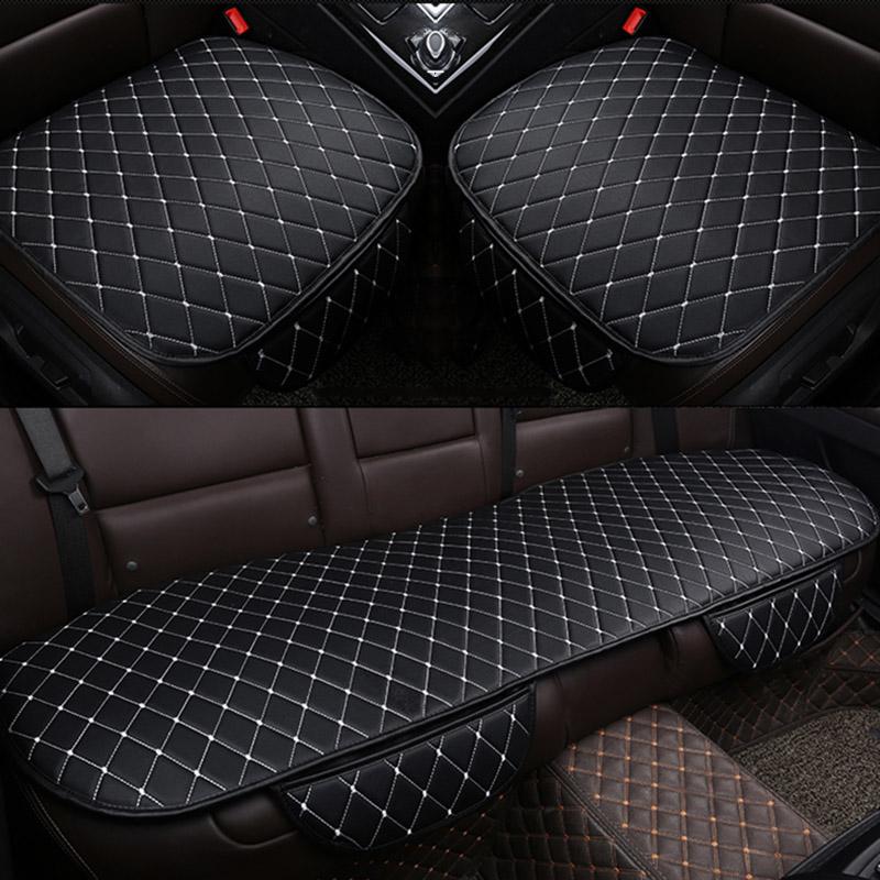 

Car Seat Covers Leather Cover Universal Cushion Front Rear Backseat Auto Chair Protector Mat Interior AccessoriesCar
