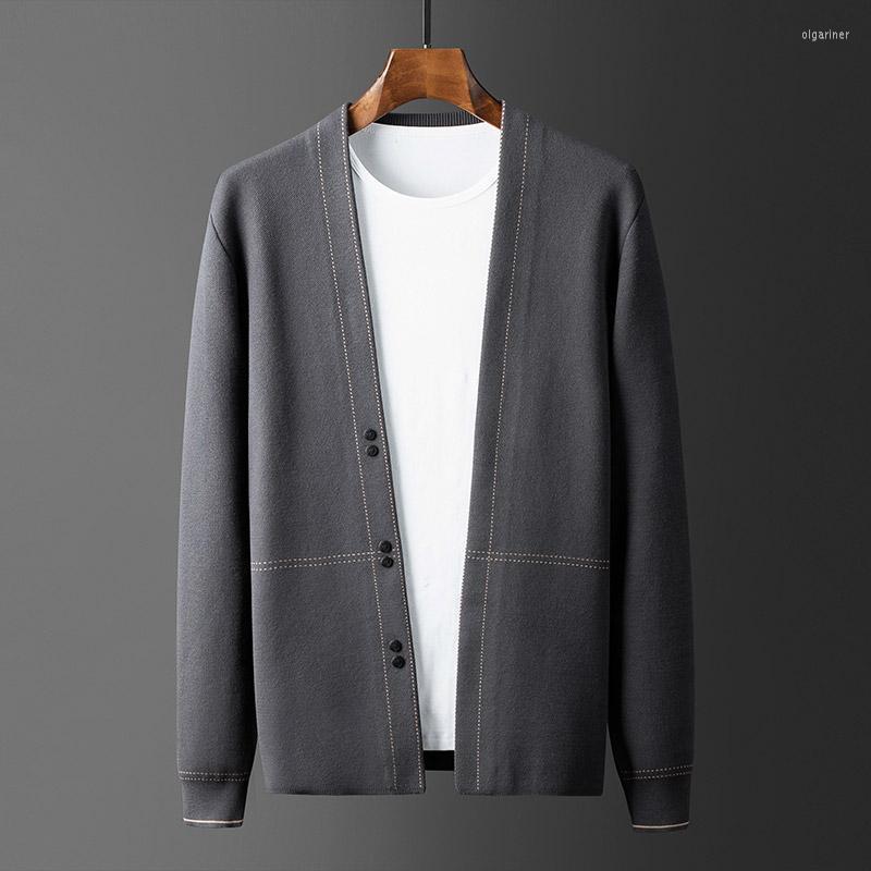 

Men's Sweaters Spring Autumn Mens Cardigan Jackets Casual Knitted Sweater Coat Male Fashion Slim Fit Knitting Outwear Q43Men's Olga22, Gray