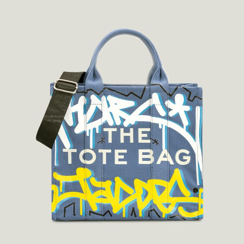 

Evening Bags Women Graffiti Large Capacity Tote Bag European And American Fashion Denim Canvas Messenger Luxury Designer HandbagsEvening, Black
