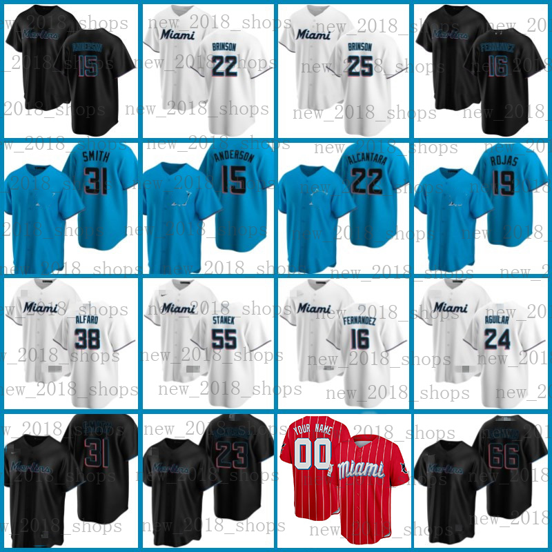 

22 Sandy Alcantara 12 Jorge Soler 15 Brian Anderson Miami 2 Jazz Chisholm Jr Jesus Aguilar Joey Wendle Jacob Stallings Miguel Rojas Baseball Jersey Jesus Sanc, Custom cool base men jersey