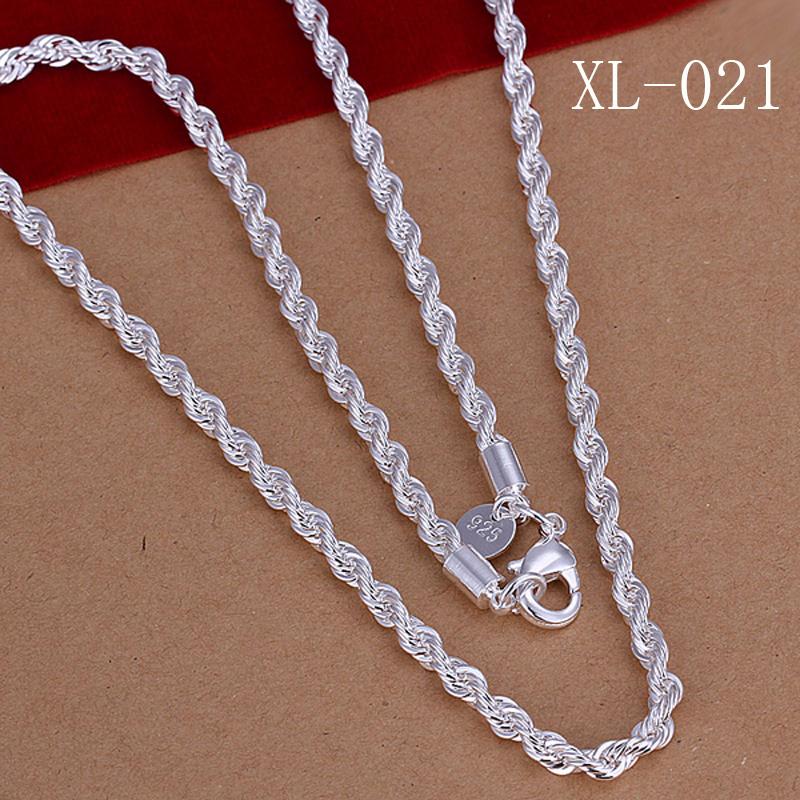 

Chains WalerV 1pcs Rope Chain Necklace Jewelry Wholesale Fashion 4mm Twisted Men Women 20inchChains