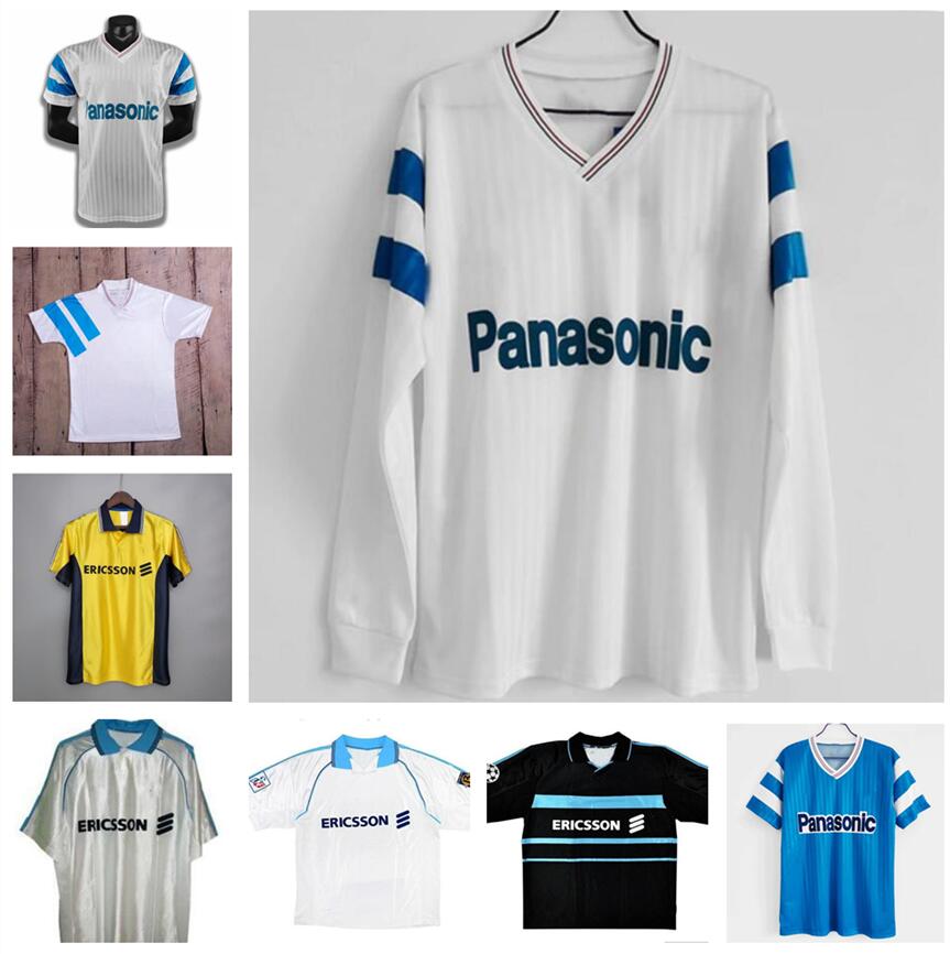 

Long sleeve Vintage Retro Olympique de Soccer Jersey 1990 1991 1992 1993 1998 99 00 DESCHAMPS WADDLE LUCCIN Maillot VOLLER short sleeves Football shirts, 98/99