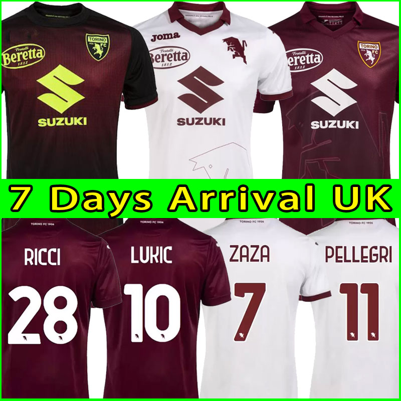 

22 23 Torino FC soccer jerseys maglia da calcio BELOTTI FALQUE IZZO NKOULOU ZAZA BASELLI 2022 2023 torino home away third Maillot de football Shirt Top thailand