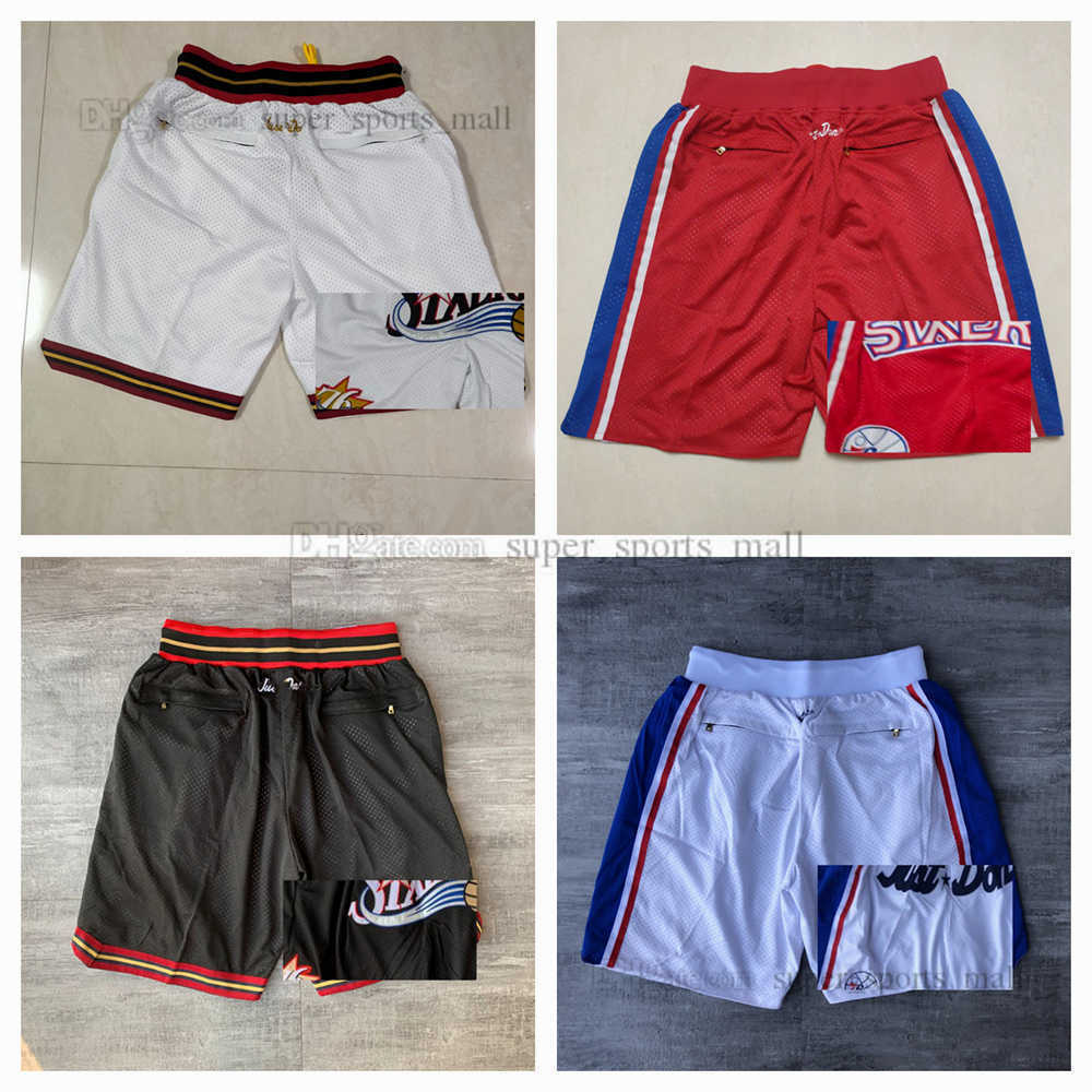 

Harden Harris Team Men Basketball Shorts JUST DON Stitched Mitchell and Ness With Pocket Zipper Sweatpants Mesh Retro Sport PANTS 02 -2XL