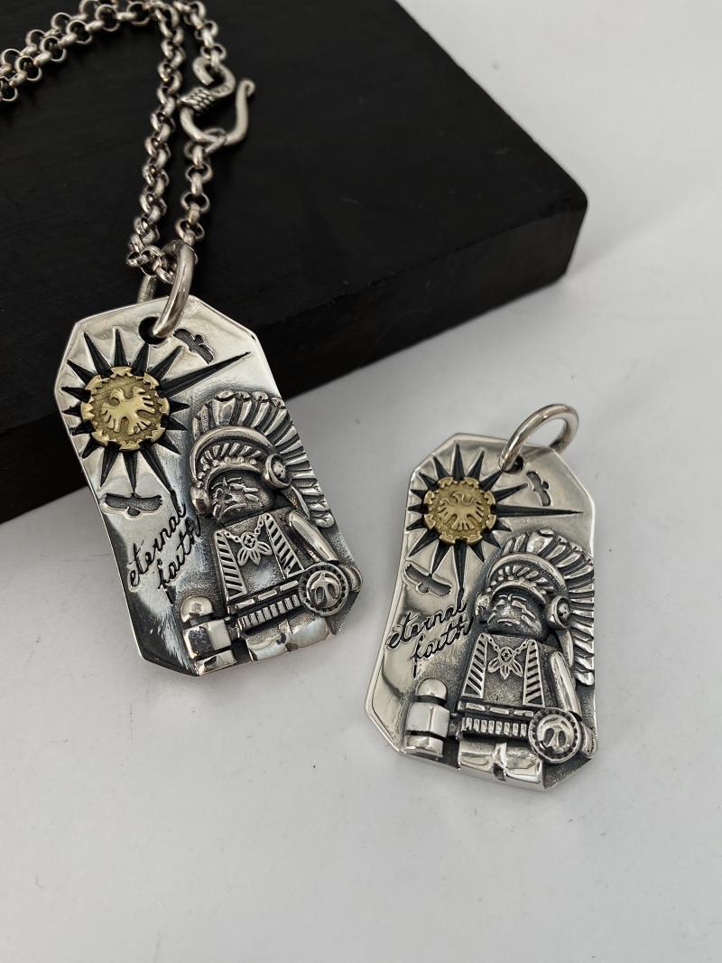 

Pendant Necklaces Vintage Jewelry Made Old Square Brand Necklace Wild Men's Chain Tide Hip-hop Women Collarbone ChainPendant NecklacesPe