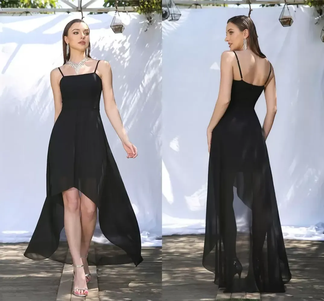 

2022 Summer Beach Bohemian Chiffon Bridesmaid Dresses High Low Backless Spaghetti Country Garden Boho Wedding Guest Maid of Honor Gowns cps3020