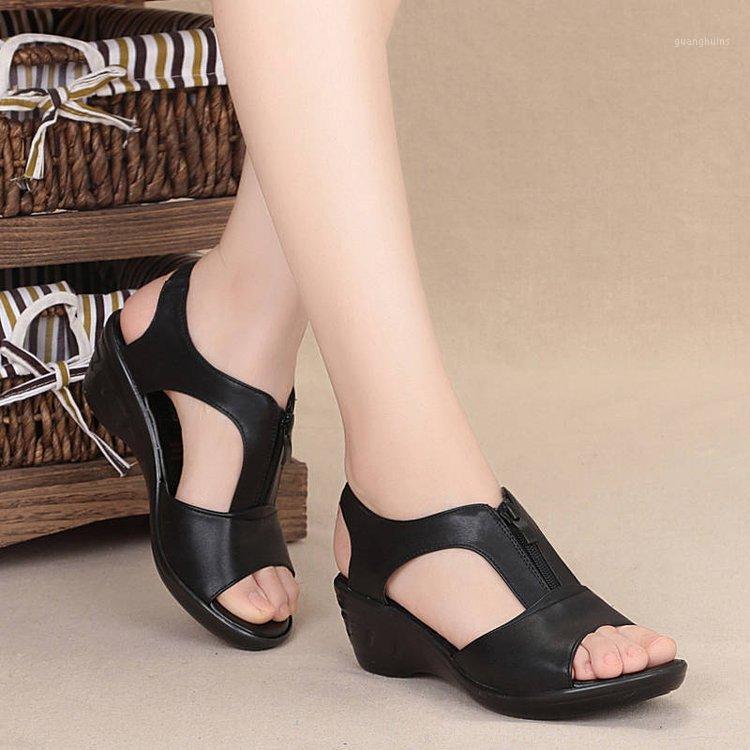 

Sandals Women's Vintage Wedge Shoes Woman Buckle Strap Straw Thick Bottom Flats Platform Flock Female Summer 2022, Black