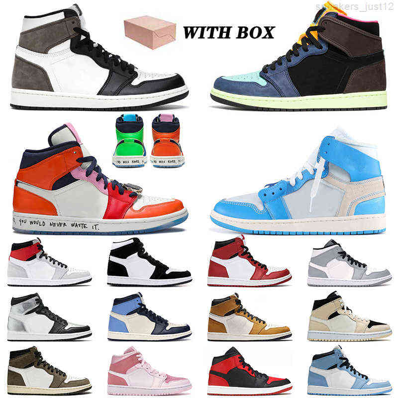 

Jumpman 1 1s Basketball Shoes Off Mens Womesn High Dark Mocha Chicago Obsidian UNC White Lucky Green Outdoor Sports Trainers Sneakers 36-47, C47 silver toe 36-46