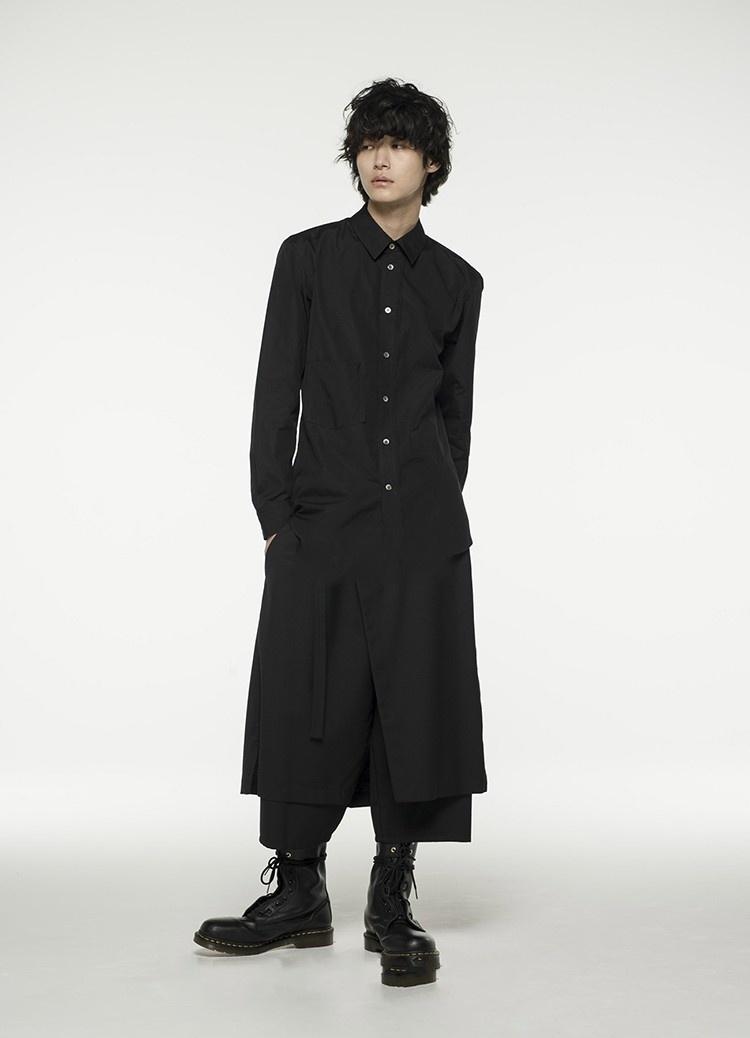 

Men's Pants Clothing Fashion Slim Hair Stylist Warrior Irregular Skirt Culottes Singer Plus Size Costumes, Black