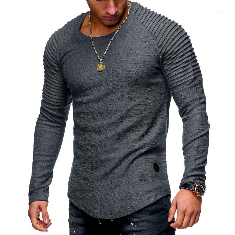 

Men's Long Sleeve Muscle Slim T Shirt Solid Color Fit Fitness Tops Fashion T-Shirts Casual O-Neck Male Tshirt Tee Homme, Black
