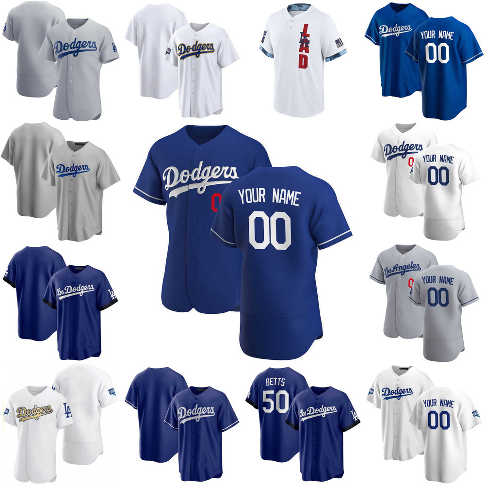 

2022 Baseball Jerseys Custom Jersey Los Angeles''Dodgers''Men women youth 5 Corey Seager 10 Justin Turner 22 Clayton Kershaw 50 Mookie Betts Baseball Jerseys blue, Color