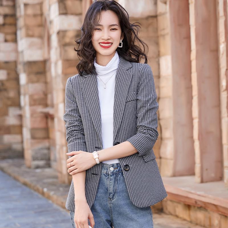 

Women' Suits & Blazers Spring Fall Casual Ladies Blazer Women Jacket Office Business Work Wear Coat Grey Clothes ElegantWomen, Gray