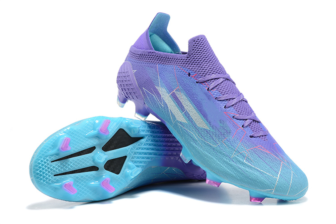Chaussures Cheaps Designer Premium Edition AD X Speedflow FG Violet Bleu Baskets de football pour hommes