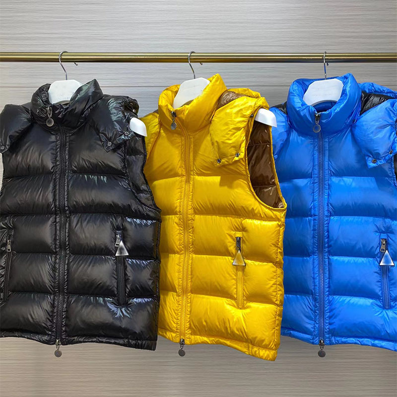 

2022 men's and women's hooded down jacket Classic vest Fashion Casual Warm 90 white duck down Short downs Coat Winter Jaqueta Outerwear Parkas, Black