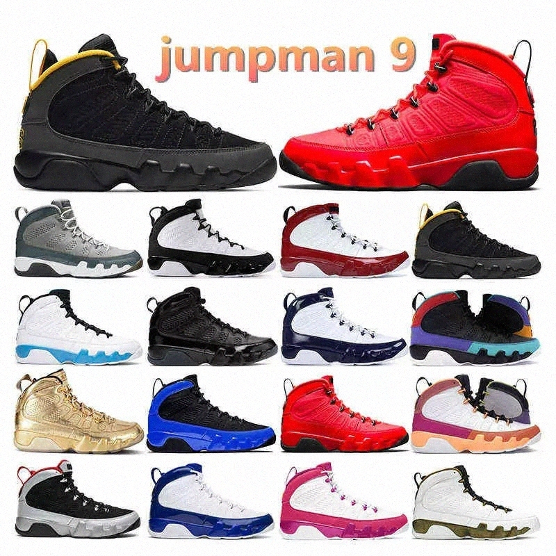 

With Box JORDON Mens Basketball Shoes 9s Chile Red 9 Gym Change The World Racer University Blue Gold Countdown Pack Sport Sneakers Trainers Size S4lA#, #11