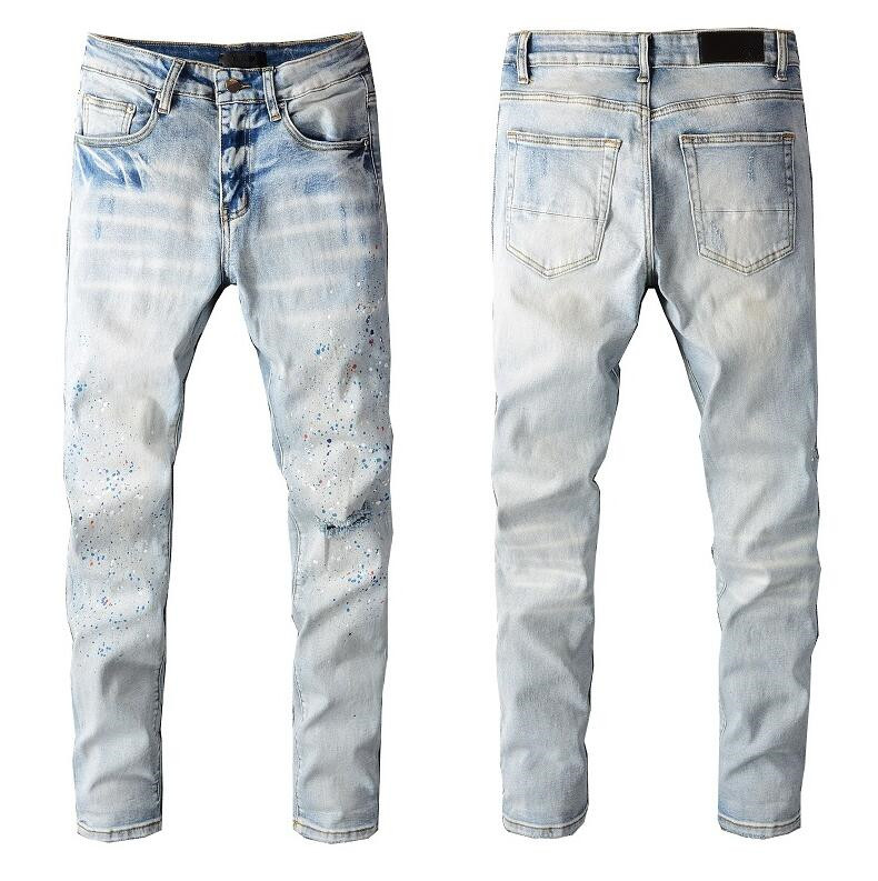 

22SS Mens Designer Jeans Distressed Ripped Biker Slim Fit Motorcycle Denim For Men s Top Quality Fashion jean Mans Pants pour hommes #7449, 15