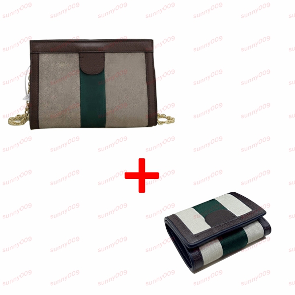 

Luxury Wallets Classcial Women's Chain Shoulder Bag 2 Pieces/set Of Wallet Letters Crossbody Bag Ladies Purses Card Bags, Brown