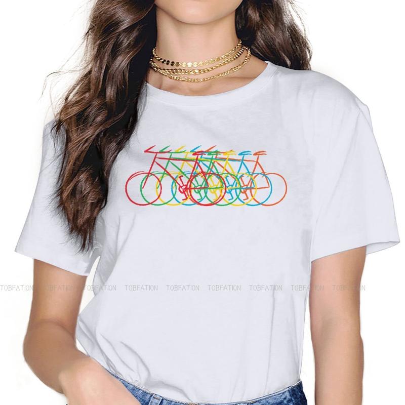 

Women' T-Shirt Just Bike, Colorful Special TShirt For Girl Ride Comfortable Hip Hop Graphic T Shirt, Blue green