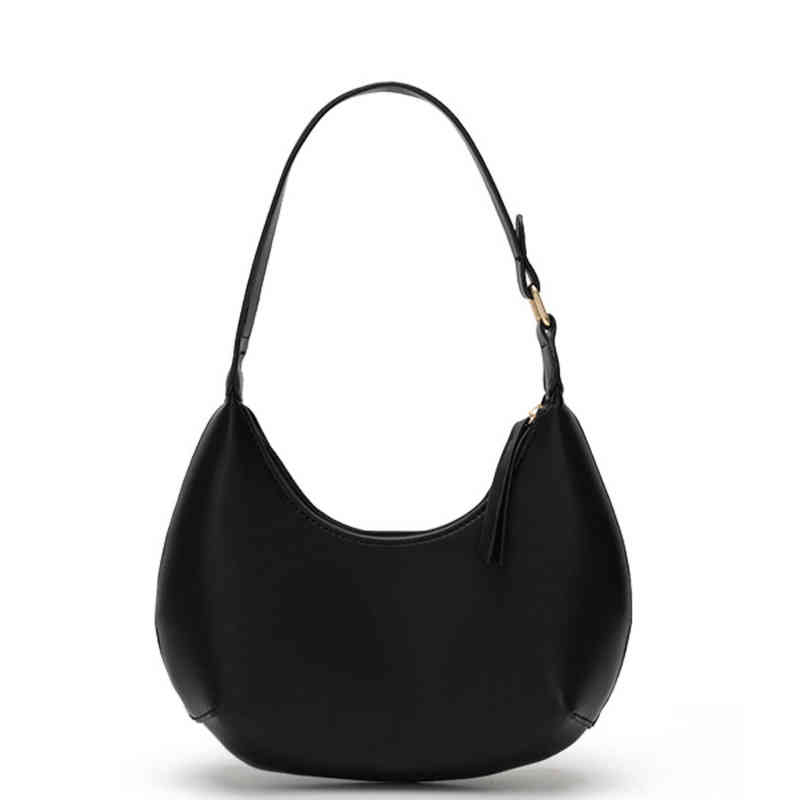 

New bag Female Minority design simple crescent sling one shoulder solid color irregular versatile hand Purses_CJB4, Picture color