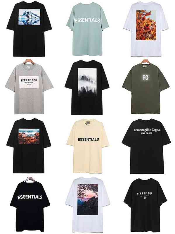Fashion Essentials Designer Couples t shirts Fog Short Sleeve Men's and Women's Fee Flower Reflective Fg Rich Double Thread High Street
