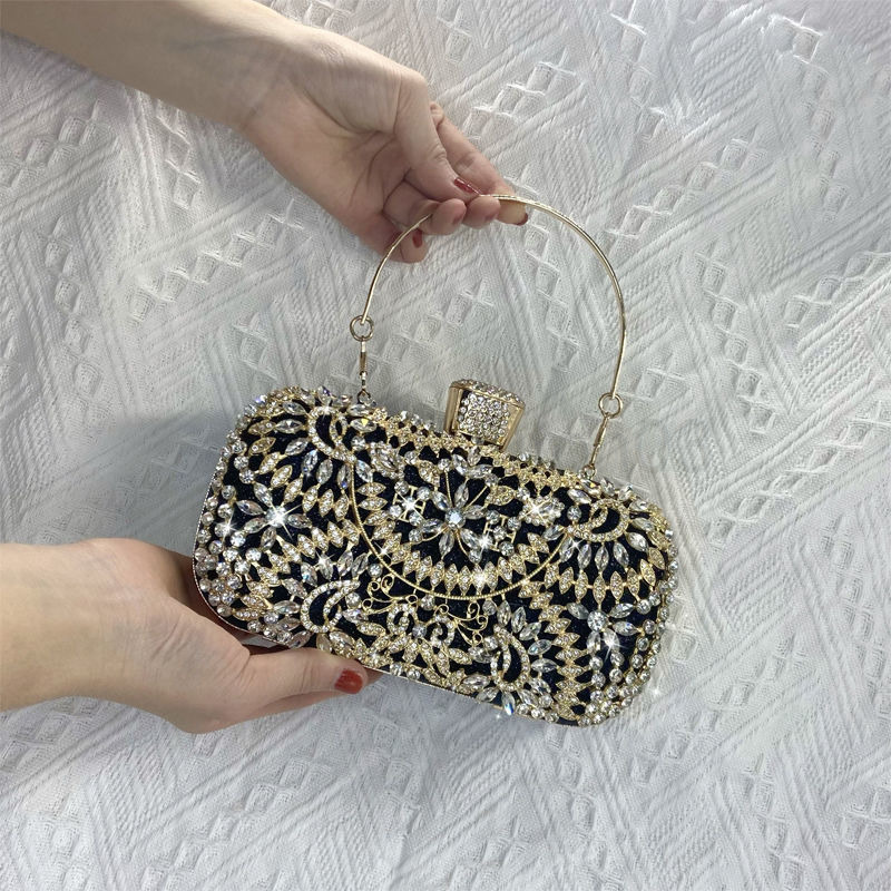 

Designer Cc Even Bag Woman New Dinner European and American Womens Diamond Inlaid Banquet Handbag Diagonal Dress Evening Bag Handbag, Black
