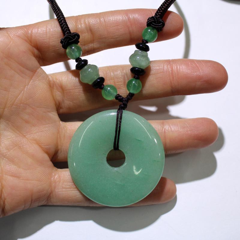 

Pendant Necklaces Natural Stone Aventurine Quartz Crystal Round Donut Charms For Diy Jewelry Making Women Necklace Wholesale1pcs