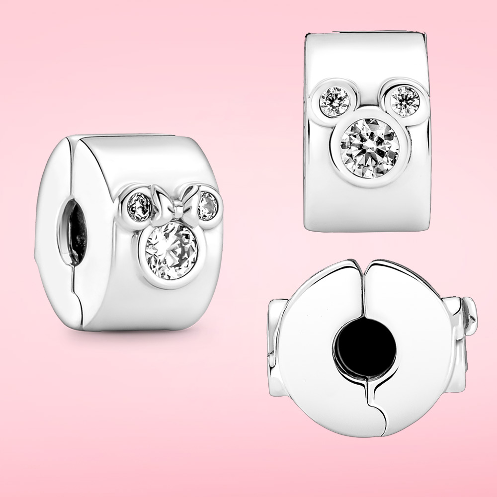 925 Sterling Silver Charms Mouse bow Bead Pendant Original Beads Fit Bracelet Jewelry Making DIY Gift