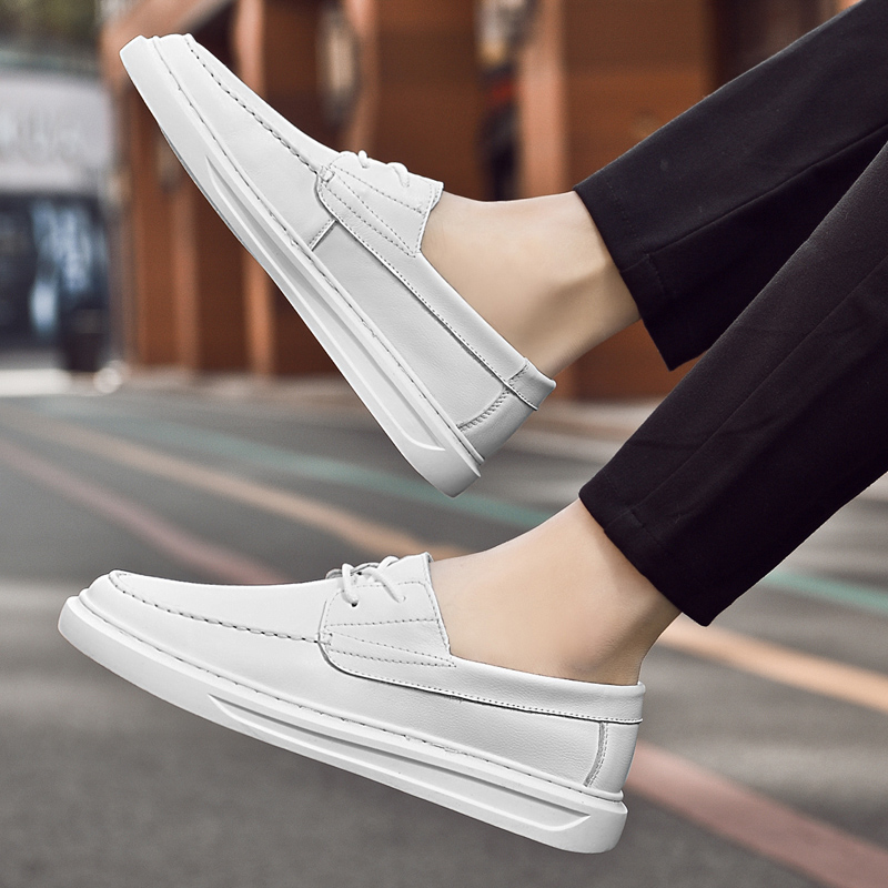 

Italian Men Casual Wedding Party Formal Dress Genuine Leather Boat Shoes Slip-on Tassels Breathable Platform Loafers Luxury Soft, Black