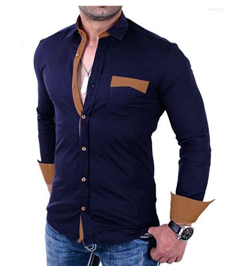 

Men Shirt 2022 Spring Brand Business Men'S Slim Fit Dress Male Long Sleeves Casual Size XXXL Shirts Eldd22, Black