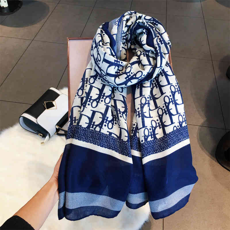 C1PY Women's new summer lotus leaf collar Cape hooded silk scarf pearl shade multifunctional fashion Baotou hat d letter blue