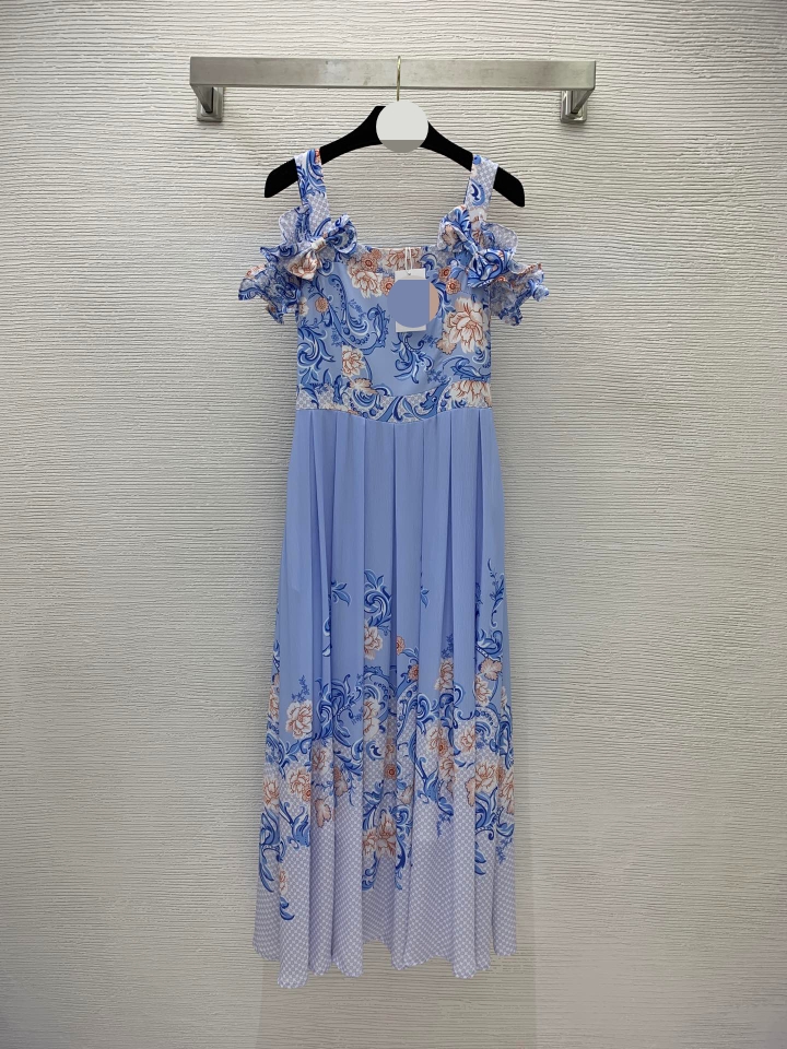 621 2022 Robe de piste équipage couche sans manches empire marque même de style robe flore imprime