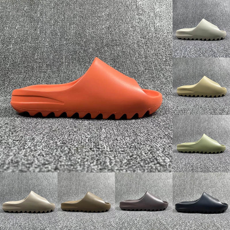 Adidas yeezy Slippers shoes slides mens luxury designer sandals shoes soot resin pure bone desert sand enflame orange earth brown men women slipp