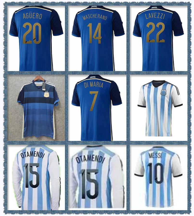 

MARADONA #10 MESSIs Argentina 2014 15 Retro Soccer Jersey 14 15 home away Vintage football shirt Classic HIGUAIN DI MARIA KUN AGUERO long sleeve