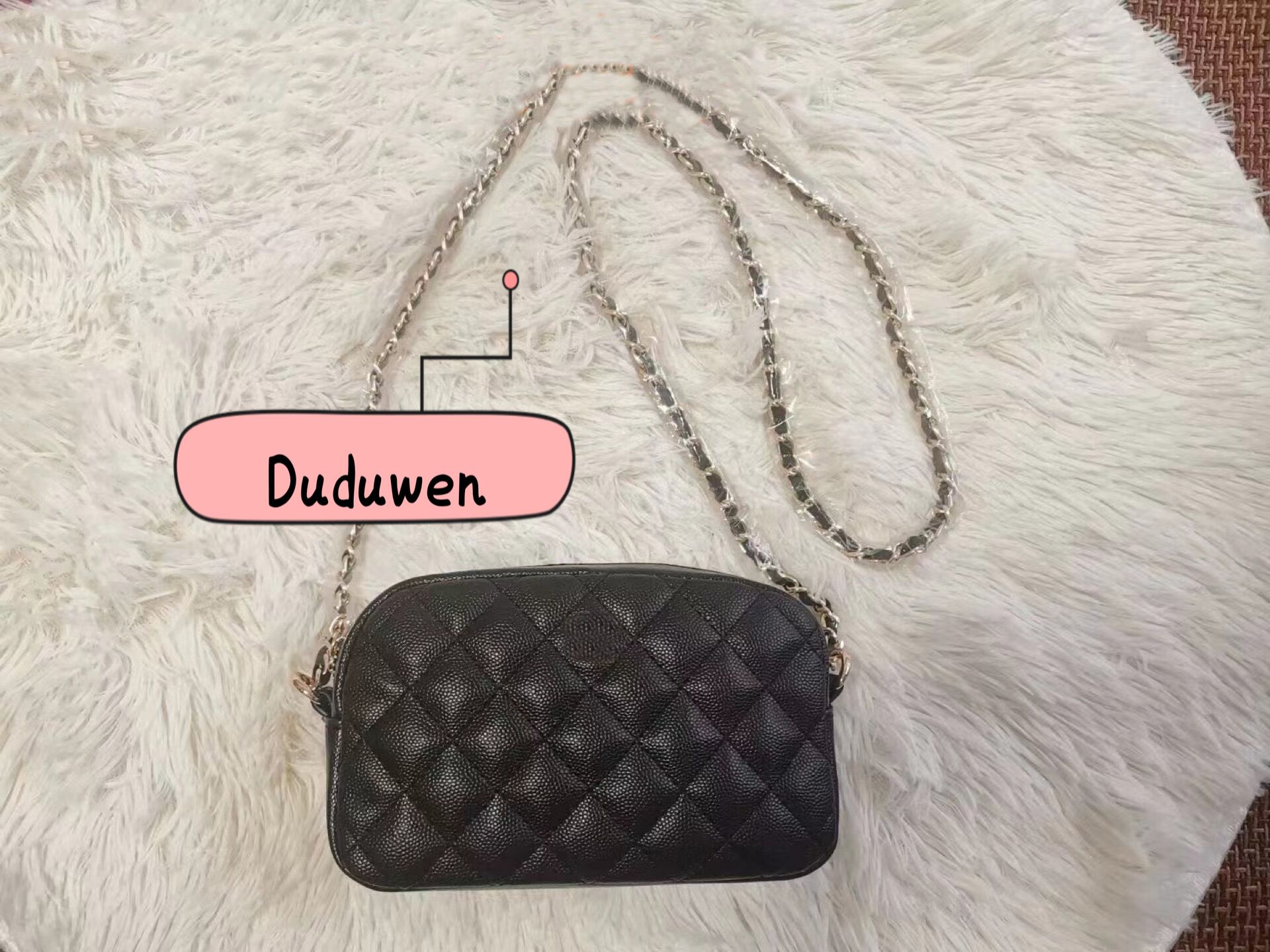 

16.5X10X5.5cm fashion symbol pu shoulder chain bag classic pendant C bag makeup zipper storage bags 50cm chains, Customize