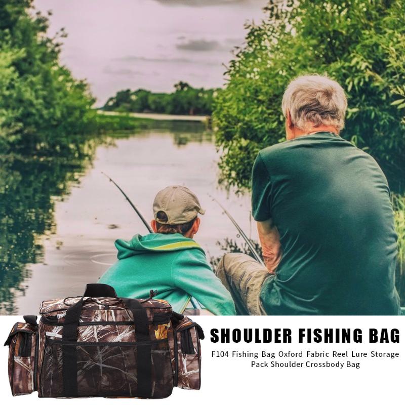 

Fishing Accessories Outdoor Pole Package Tackle Bag Oxford Fabric Reel Lure Storage Pack Shoulder Crossbody BagFishing