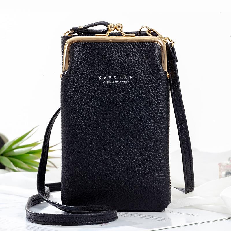 

Leather Crossbody Bag For Women Fashion Small Mini Matte Shoulder Messenger Clutch Ladies Phone Purse Handbag, Black