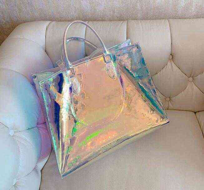 

7A+Dazzle Rainbow Brilliant Colour Bag Men Women Designer Clear Handbags Clutch Laser Flash PVC Clutches Handbag Transparent Duffle Evening Bag, Not sale separately