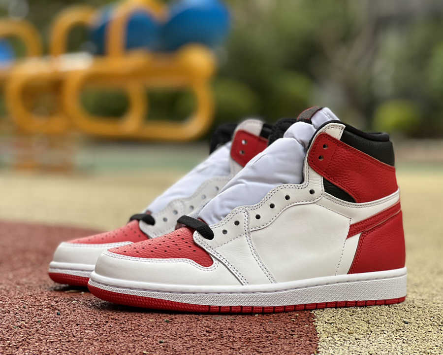 

Basketball Shoes Sports Sneakers White Leather Outdoor With Box High Og 1 Heritage / Red-Black Jumpman Men And Women jumpman1shoes, #1