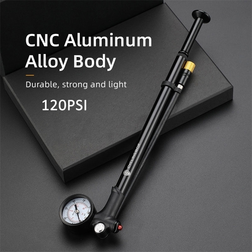 

Portable High-pressure 300psi Bike Air Pump with Gauge for Fork & Rear Suspension Shock Absorber Mountain Bicycle 220329