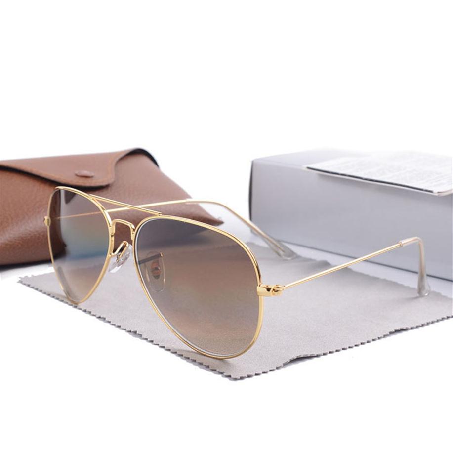 

new Luxury brand round women sunglasses glass lens Metal frame 3025 3026 high-quality Pilot UV400316r