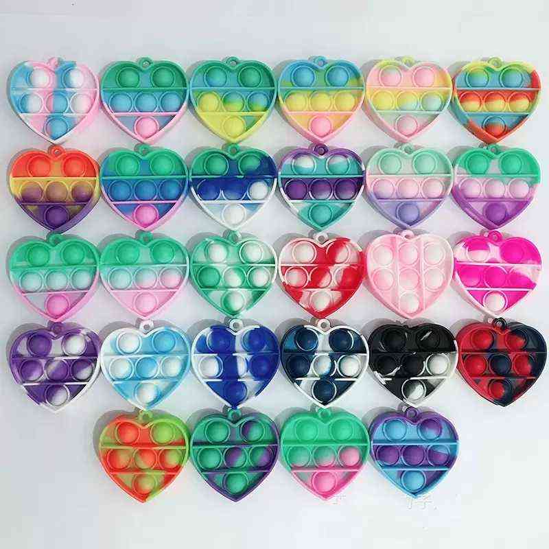 

5A+Fidget Toys push it Silicone Pendant Decompression Toy Puzzle Finger Bubble Music Keychain DHL