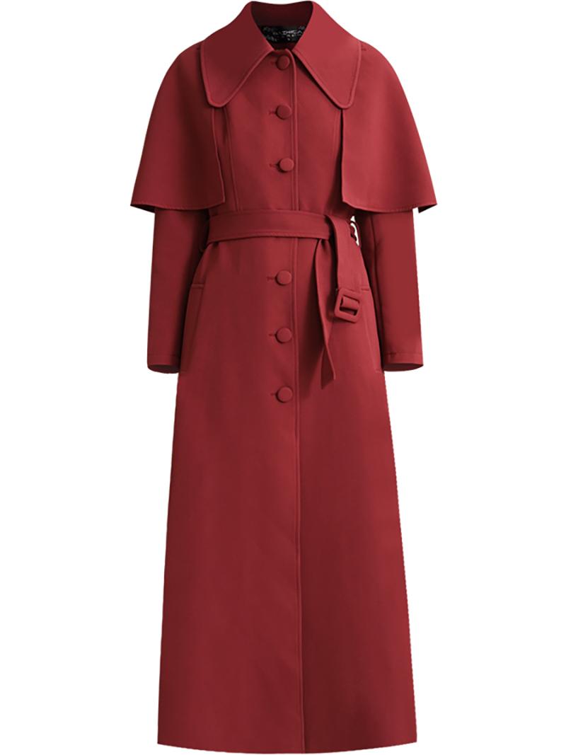 

Women' Trench Coats Spring Autumn Long Coat England Style Cloak For Office Lady Windbreaker Adjustable Waist Jackets Pockets Full LengthWom, 02