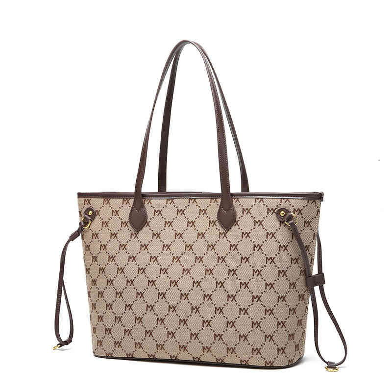 

Purses Outlet 2022 new trendy Tote Bag Hand women's Jacquard large capacity one shoulder shopping mother bag, Brown