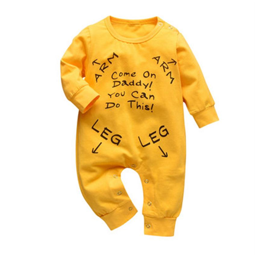

Baby set Long sleeve one-piece pajamas Spring Autumn Newborn Boy Girl Cotton Romper Infant Sleepwear326J, Yellow