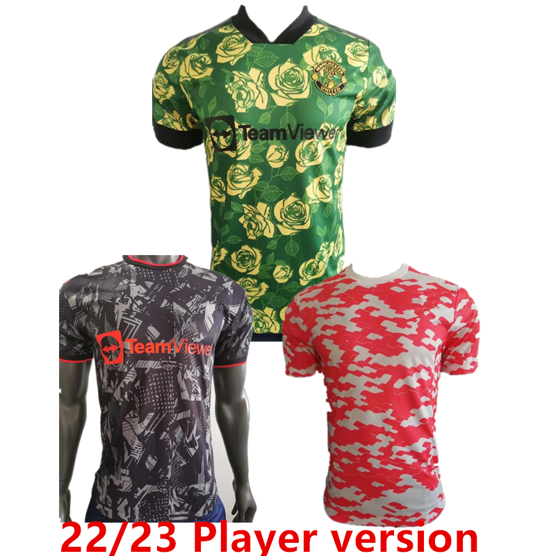 

2021 2022 2023 SANCHO Player Version Soccer Jerseys VARANE BRUNO FERNANDES RASHFORD POGBA Jersey Kids sets Man kit Football Shirt UTD TELLES 21 22 23 MANs equipment, Black