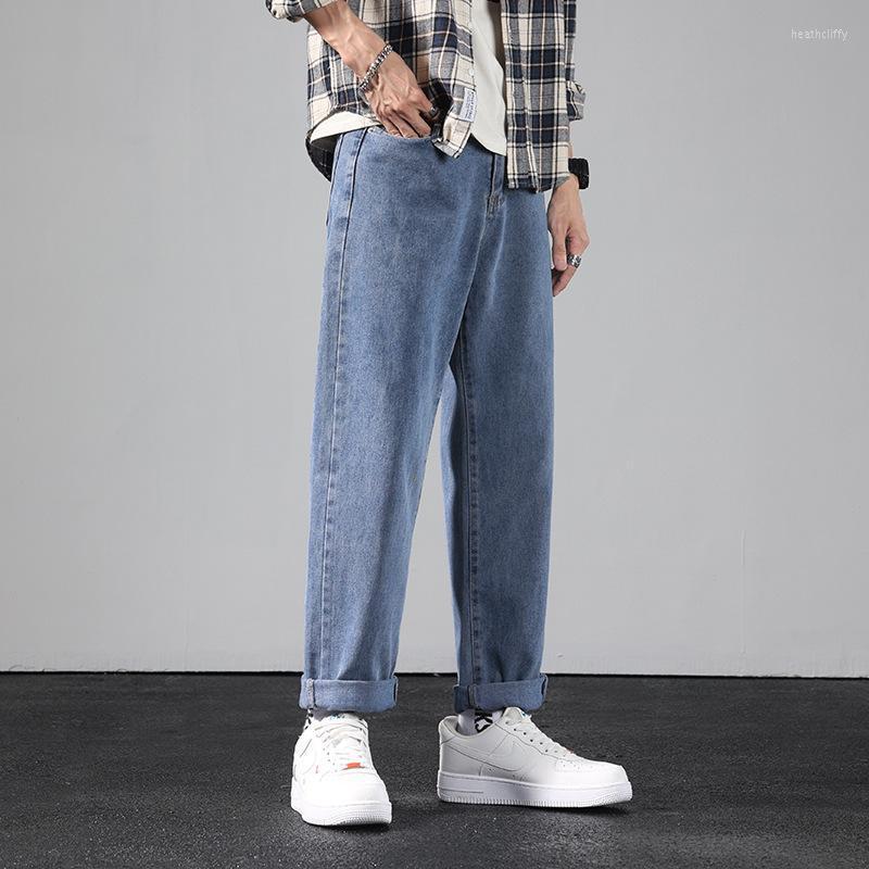 

Men' Jeans Men' Straight Loose Wild Trousers Autumn And Winter Korean Style Trendy Wide-leg Casual MenMen' Heat22, Blue